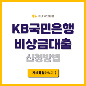 국민은행 KB 비상금대출 신청방법