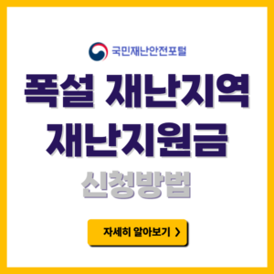 폭설 재난지원금 신청방법
