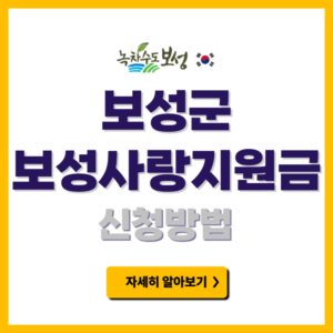 보성사랑지원금 신청방법