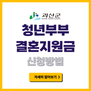 괴산군 청년부부 결혼지원금